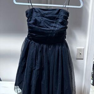 Francesca's Collections Black Glitter Tulle Party Dress